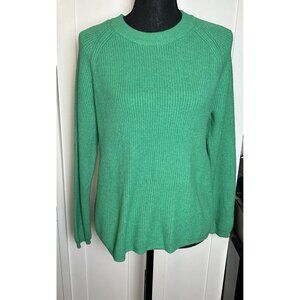 Tahari Womens Green Crew Neck Long Sleeve Sweater Knit Size XL RUNS SMALL Medium